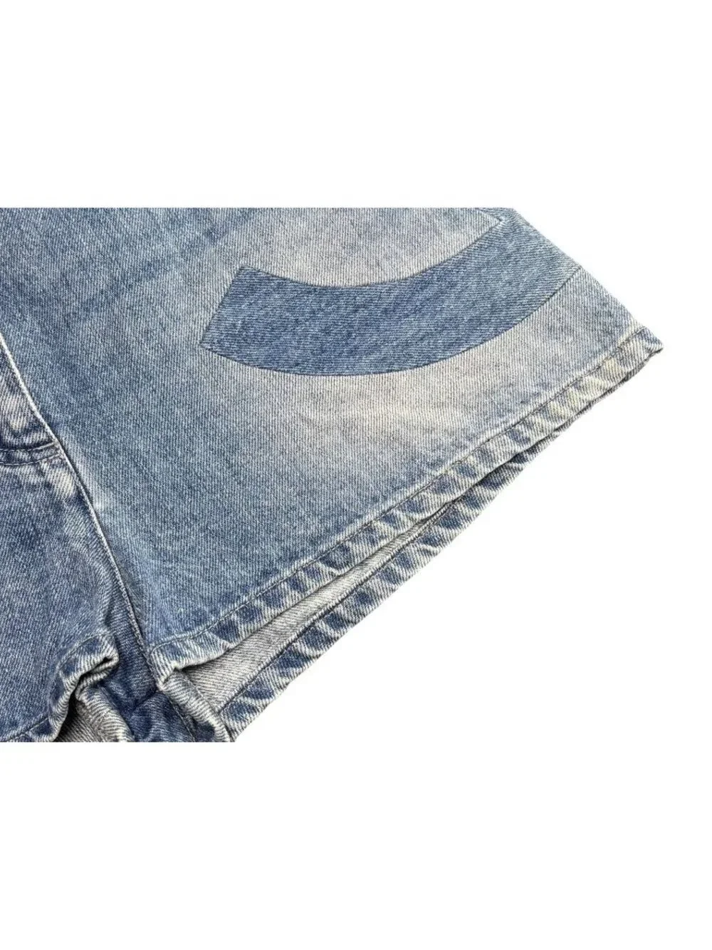 Chanel Denim Shorts CC Logo Indigo Blue
